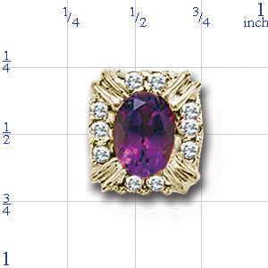 AC4 14K AMETHYST 10 DIAMOND SLIDE 